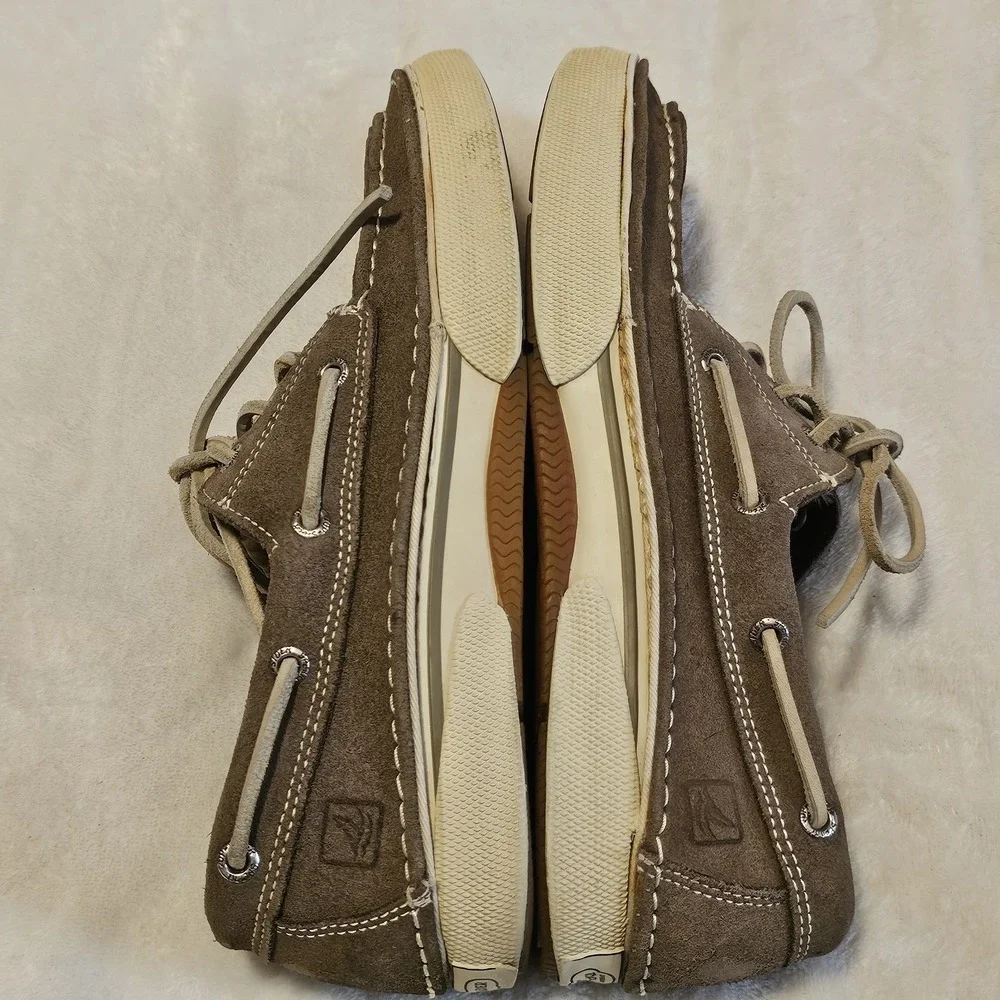 Sperry Top-Sider Largo 3-Eyelet Brown Suede Boat Shoes Men's Size 8.5 M